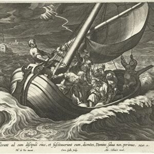 Storm on the Sea of Galilee, Cornelis Galle (I), Adriaen Collaert, 1598 - 1618