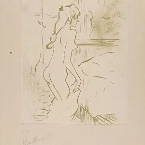 Study Woman 1893 Brush spatter lithograph printed