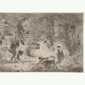 Tobit burying dead ca 1647-51 Etching sheet