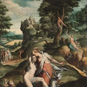 Venus Adonis two hunting dogs says goodbye naked Venus