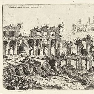 View of the Colosseum and the Palatine, print maker: Hieronymus Cock, 1551