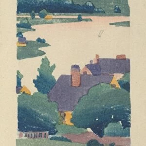 View Ipswich Bend River Ca 1895 Color Woodcut