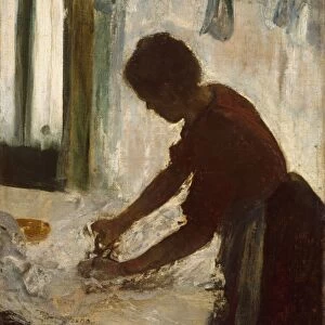 Woman Ironing 1873 Oil canvas 21 3 / 8 x 15 1 / 2