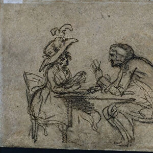 Woman Man Playing Cards 1792 Benjamin West American
