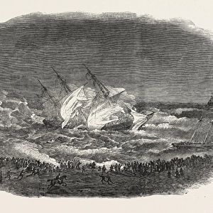 Wreck of the Troop-Ship Charlotte. Attempt of the Life-Boat, 1854