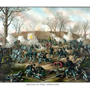 Civil War Print of The Battle of Fort Donelson
