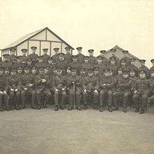 Military officers on the roof of King George Military Hospital, London, England, 1915