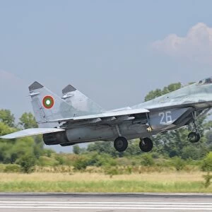 A Serbian Air Force MiG-29 departing from Graf Ignatievo Air Base