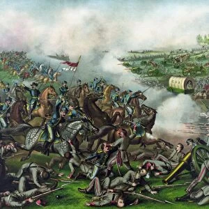 Vintage Civil War Print of the Battle of Five Forks