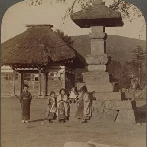 Children in front of village schoolhouse, Karuizawa, Japan, 1904