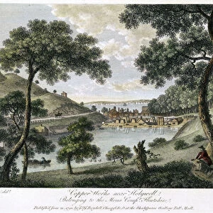 Copperworks near Holywell, Flintshire, Wales owned by the Mona Company, 1792. Artist: William Watts