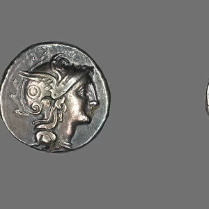Denarius (Coin) Depicting the Goddess Roma, 110-109 BCE. Creator: Unknown