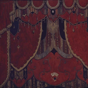 Design of main curtain for the theatre play The Masquerade by M. Lermontov, 1917. Artist: Golovin, Alexander Yakovlevich (1863-1930)