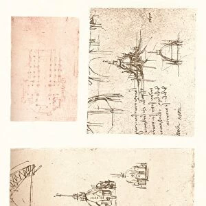 Three drawings of Milan Cathedral, c1472-c1519 (1883). Artist: Leonardo da Vinci