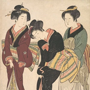 Two Geishas and a Maid, ca. 1790. Creator: Kitao Shigemasa