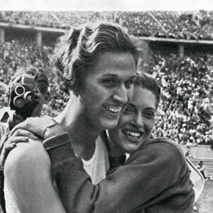 Helen Stephens and Alice Arden, American athletes, Berlin Olympics, 1936