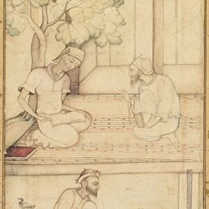 Kabir and Two Followers on a Terrace, c. 1610-1620. Creator: Unknown