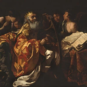 King David playing his harp