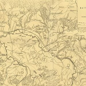 Map of the Battle of Carignan, 30 August 1870, (c1872). Creator: R. Walker