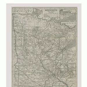 Map of Minnesota, USA, c1900s. Artist: Emery Walker Ltd