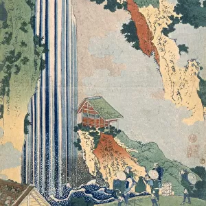Ona Waterfall on the Kisokaido, 1827. Creator: Katsushika Hokusai (1760-1849)