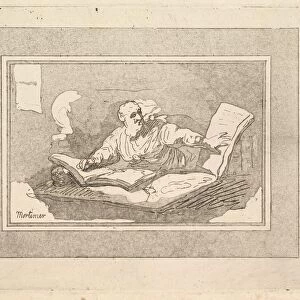 The Philosopher (Bearded Old Man Copying Book), 1783-87. Creator: Thomas Rowlandson