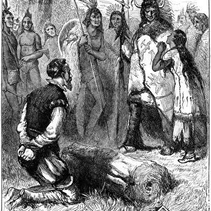 Pocahontas saves Captain Smiths life, 1607 (c1880)