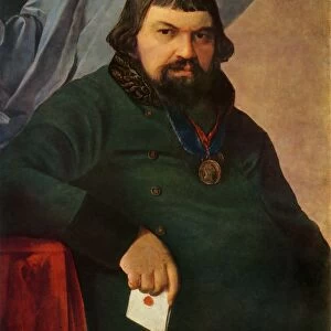 Portrait of Obrazstsov, a Merchant from Rshev, 1830s?, (1965). Creator: Aleksey Venetsianov