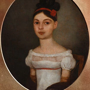 Portrait of Yelizaveta Fyodorovna Ozerova, nee Zagryazyskaya (1800-1885), c. 1815. Artist: Anonymous