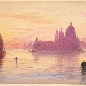 Santa Maria della Salute, Venice, at Sunset, 1865 / 1884. Creator: Edward Lear