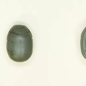 Scarab: Hieroglyphs (Hs-vessel and wAs-Scepters), Egypt, New Kingdom, Dynasty 18 (?)