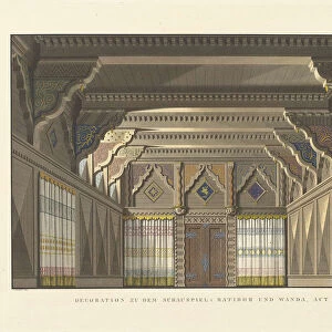 Stage design for the play Ratibor and Wanda by Konrad Levezow, 1824