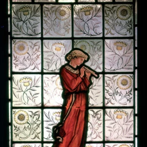 Stained Glass, Minstrel. 1882-1884. Artist: William Morris