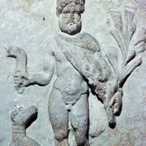 Detail from a stone plinth showing Silvanus, 1st century BC