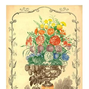 A Vase of Summer Flowers, 1849. Creator: Unknown