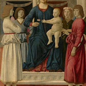 Virgin and Child Enthroned With Four Angels