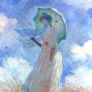 Woman with Umbrella Turned to the Left, 1886. Artist: Claude Monet