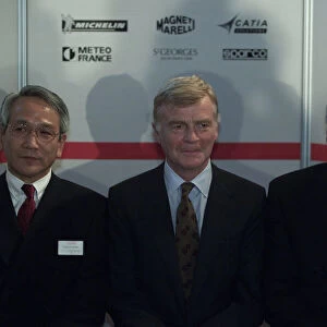 2000 BELGIAN GRAND PRIX Tsutomu Tomita - Director of Toyota Motor Corporation - Chairman Toyota Motorsport GmbH - Max Mosely - President FIA - Uwe Andersson - Managing Director TTE Friday Practice - TOYOTA PRESS CONFERENCE Spa-Francorchamps, Belgium