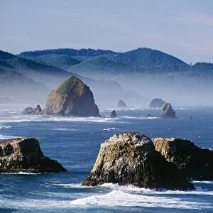 Haystack Rock, The Needles And Sea Stacks, Cannon Beach, Oregon, United States Of America
