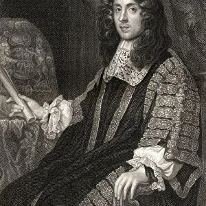 Heneage Finch 1St. Earl Of Nottingham, Baron Finch Of Daventry, 1621-1682. Lord Chancellor Of England. From The Book "Lodges British Portraits"Published London 1823