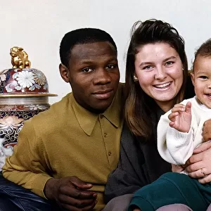Chris Eubank with girlfriend Karron and young son Christopher Boxing