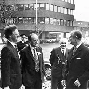 Prince Philip, Duke of Edinburgh, is welcomed to the North Housing Association