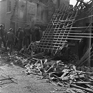 The scene at No. 38 Dudley Road, Folkestone when a shell fired from the German batteries