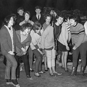 Study in Beatle fervour. Beatles fans circa 1965
