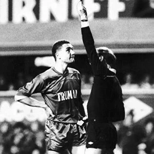 Vinnie Jones Wimbledon footballer is once again sent off this time by referee Jim