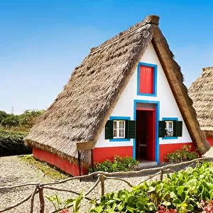 Traditional house palheiros - Santana, Madeira Island, Portugal