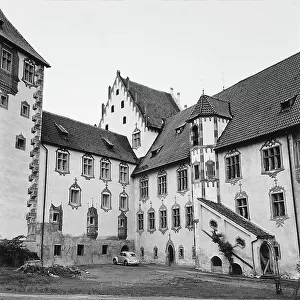 View of the interior of the medieval castle (Hohes Schlo) of Fssen, Baveria