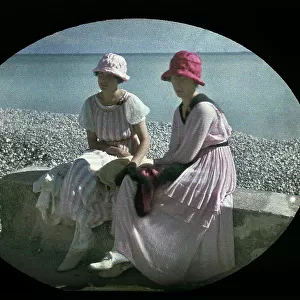 Two women at the seashore, Corsica