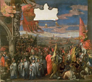 The Doge Andrea Contarini Returning Victorious from Chioggia (oil on canvas)