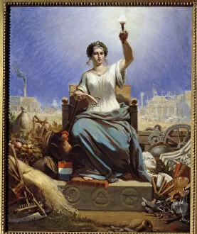 France illuminating the world. Allegory. Painting by Janet Lange (1815 - 1872), 1848